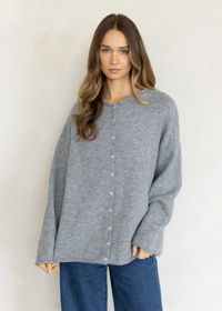 Oversized Piper Cardigan - Heather Grey