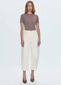 Eli High-Rise Arched Leg Jean - Ecru