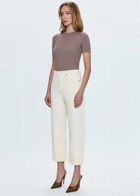 Eli High-Rise Arched Leg Jean - Ecru