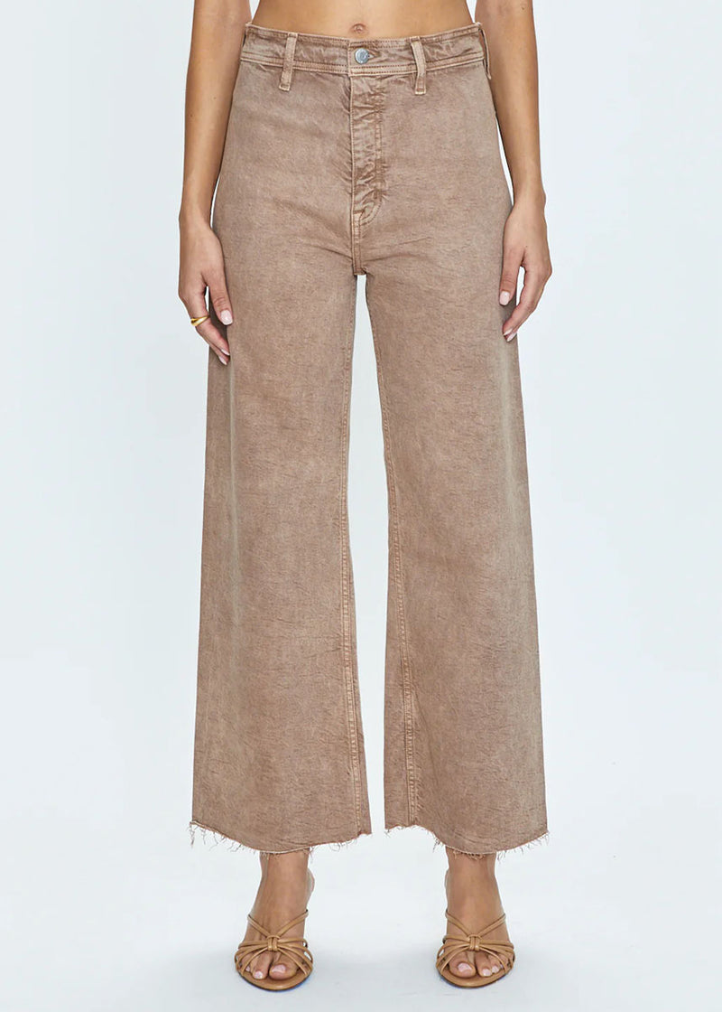 Penny High Rise Wide Leg Crop - Cashew