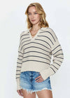 Arlo Polo Sweater - Dove Navy Stripe