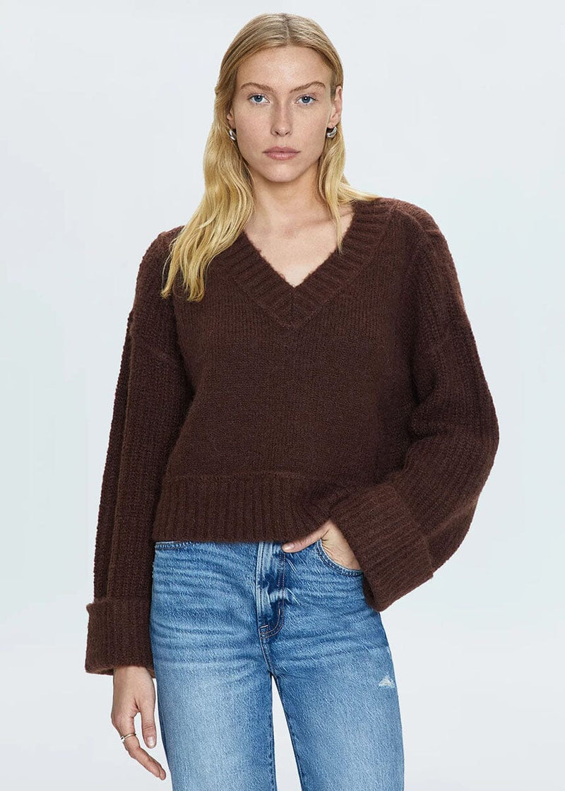 Joy Cropped Boxy Sweater - Dark Roast