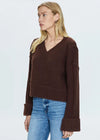 Joy Cropped Boxy Sweater - Dark Roast