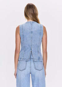 Gia Fitted Collarless Vest - Gaze