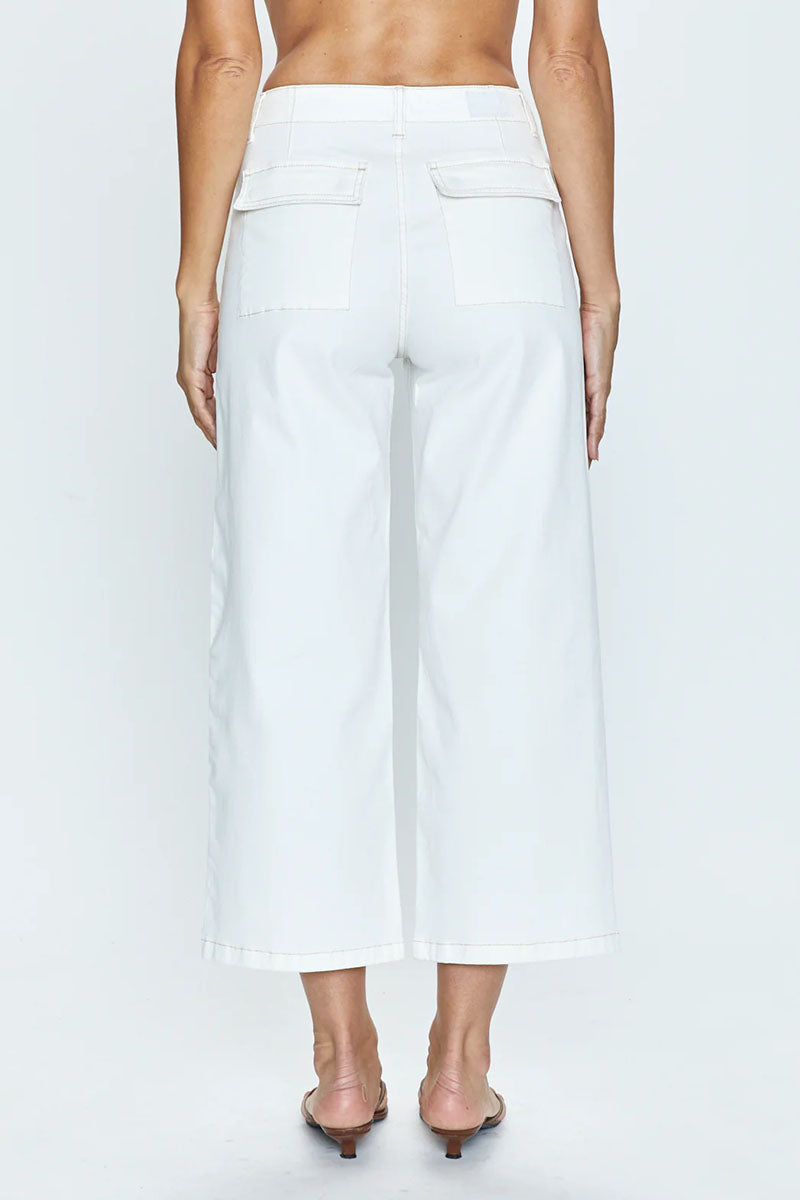 Sophia Wide Leg Utility Ankle - Le Blanc