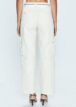 Addie High Rise Cargo Trouser - Eggshell