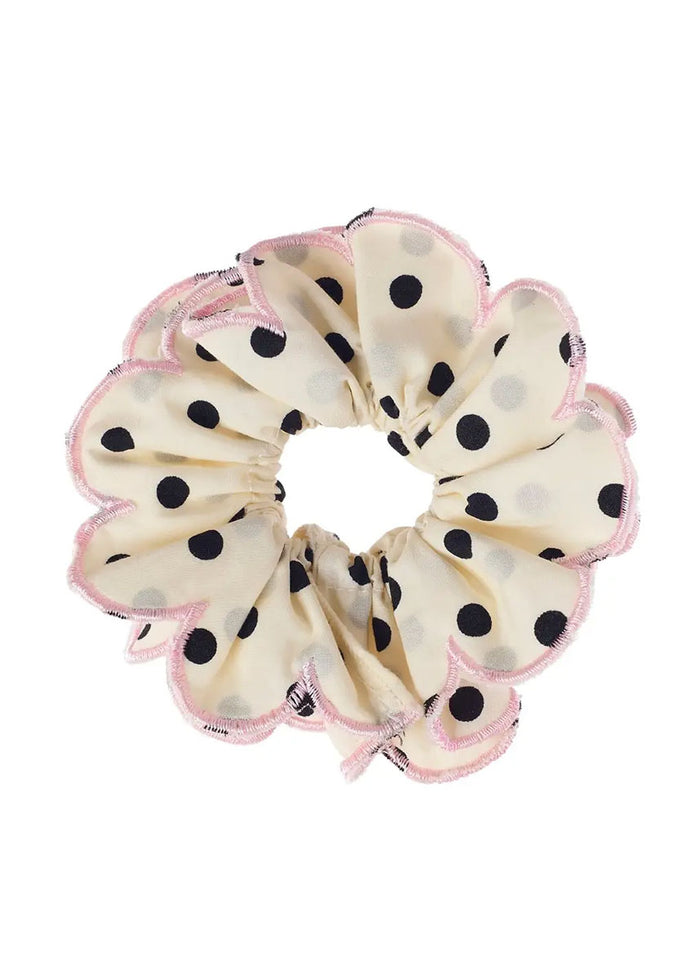 Polka Dot Scalloped Scrunchie