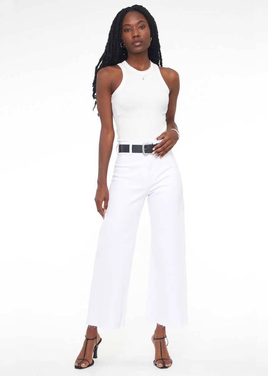 Penny High Rise Wide Leg Crop - Blizzard