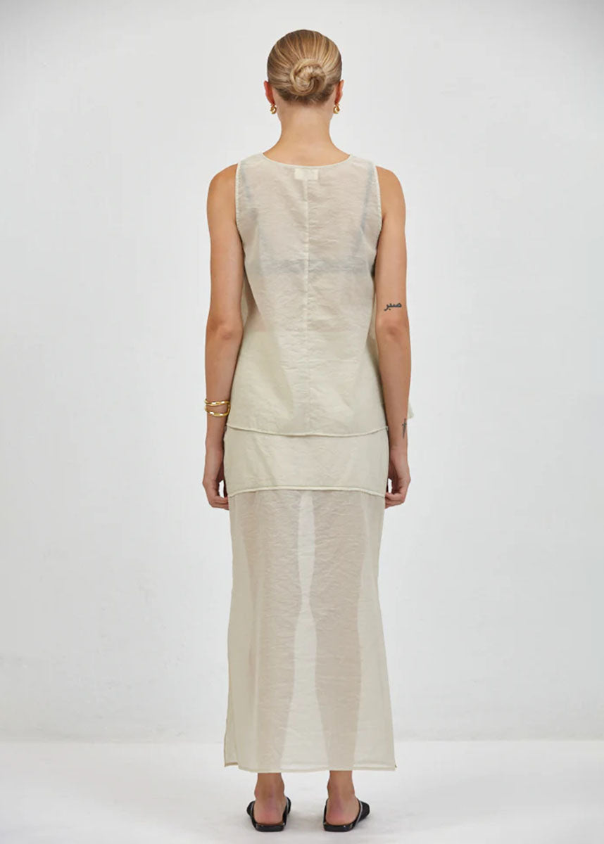Camille Sheer Skirt - Taupe