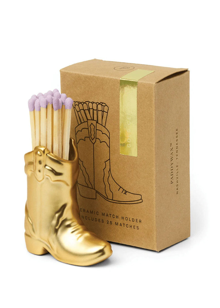 Cowboy Boot Match Holder - Gold Metallic