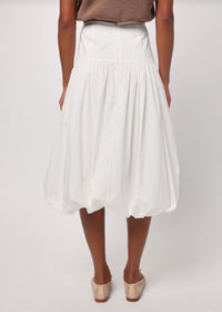 Ricki Poplin Midi Skirt - White