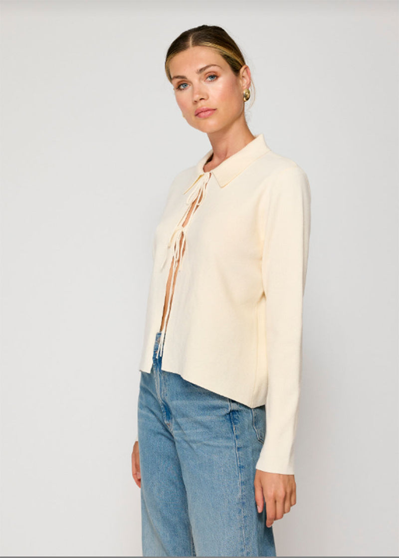 Anouk Tied Sweater Top - Cream