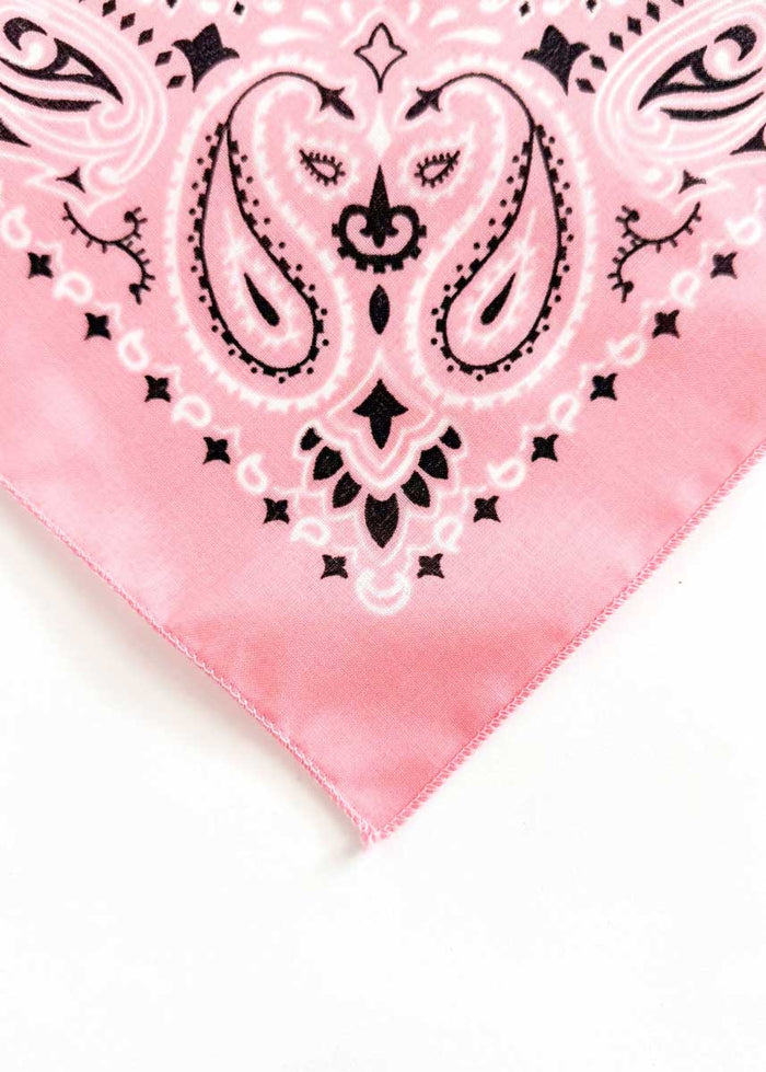 Embroidered Bandana - Light Pink Paisley