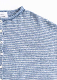 Piper Pin Striped Cardigan - Dusty Blue