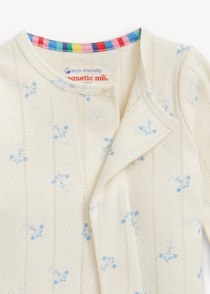 Pointelle Magnetic Footie - Airplanes