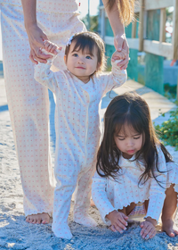 Pointelle Magnetic Footie - Heart & Bow