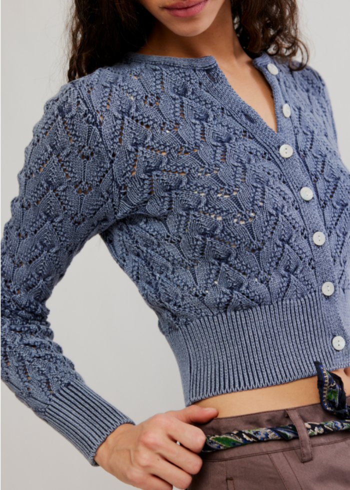 Pretty In Pointelle Cardi - Navy Academy