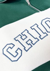 Chicago Color Blocked Quarter Zip Sweatshirt - Hunter Green