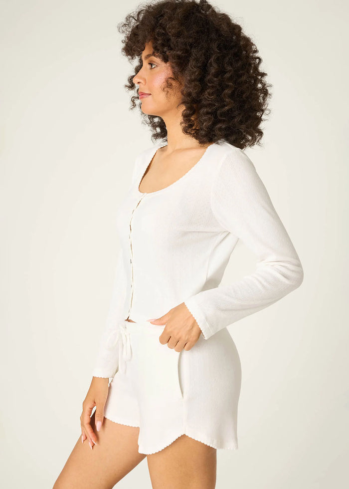 Pointelle Essentials L/S Top - Ivory