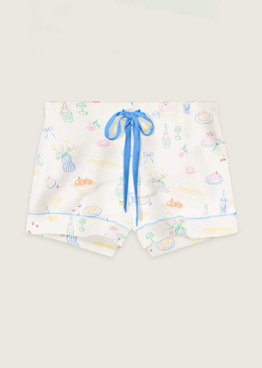 Whimsy Parisian Picnic Short - Ivory