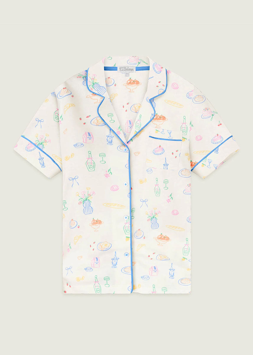 Whimsy Parisian Picnic Top - Ivory