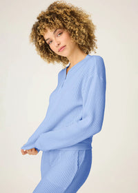 Morning Waffles Long Sleeve Top - Peri