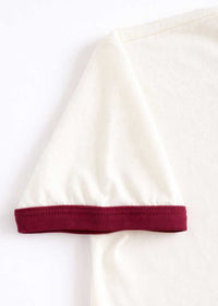 Retro Ringer Tee - Vintage White & Burgundy