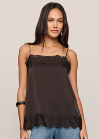 Roselle Lace Cami - Cocoa Bean
