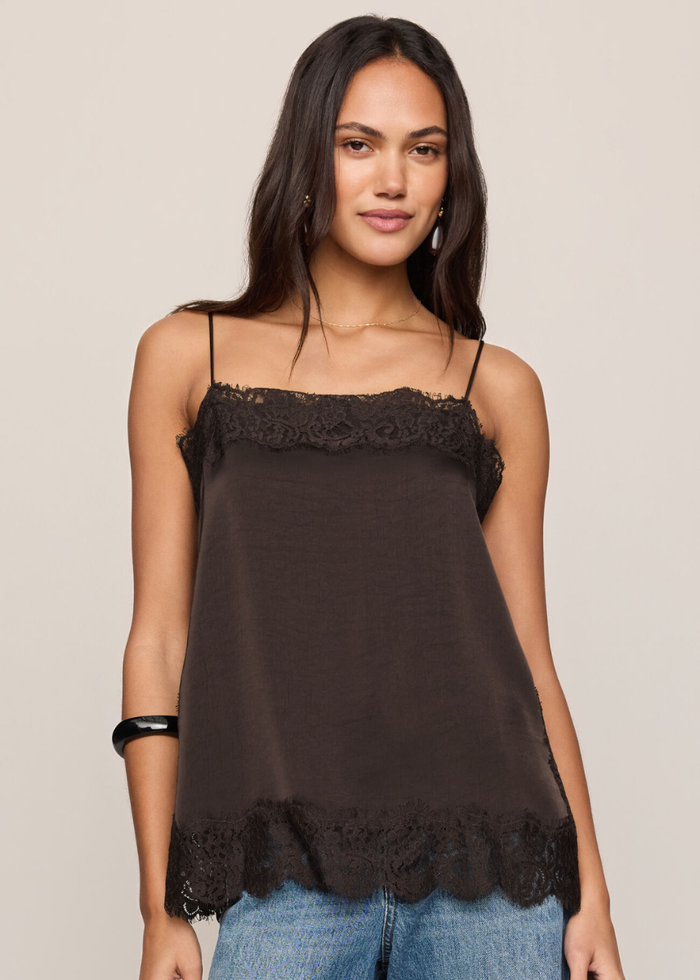 Roselle Lace Cami - Cocoa Bean