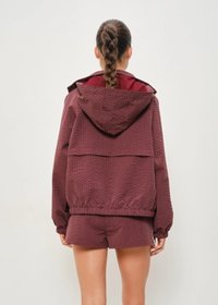 Roxy Micro Grid Nylon Track Jacket - Burgundy