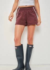 Roxy Micro Grid Shorts - Burgundy