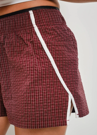 Roxy Micro Grid Shorts - Burgundy