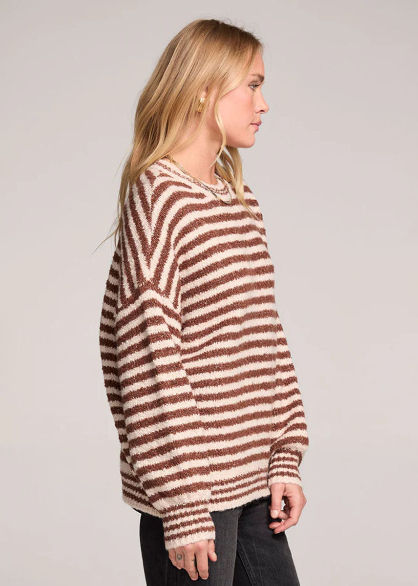 Autumn Striped Sweater - Chocolate