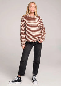 Autumn Striped Sweater - Chocolate