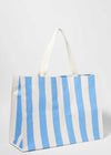 Carryall Beach Bag - Mid Blue Cream Stripe