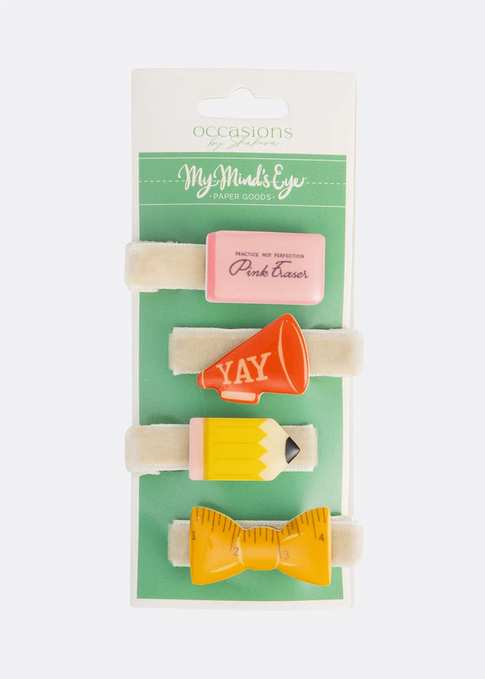 Back To School Resin Barrettes