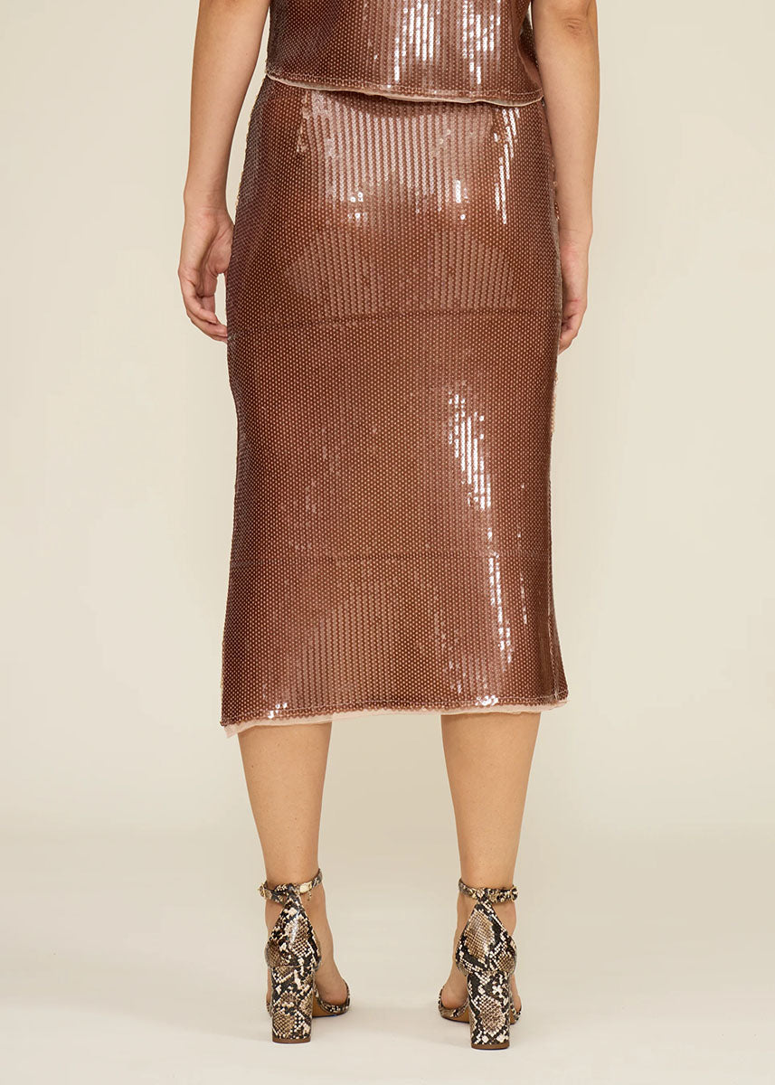 Molly Sequined Skirt - Taupe