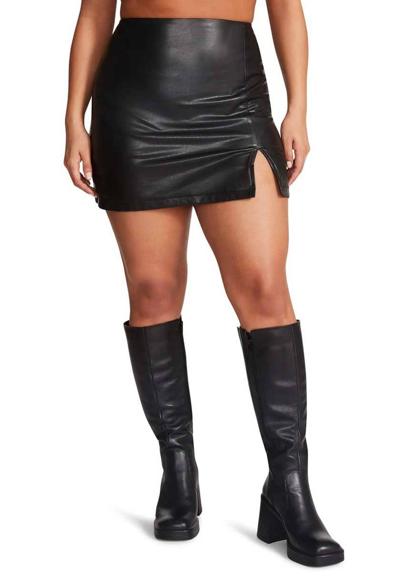 Cam Faux Leather Skirt - Black