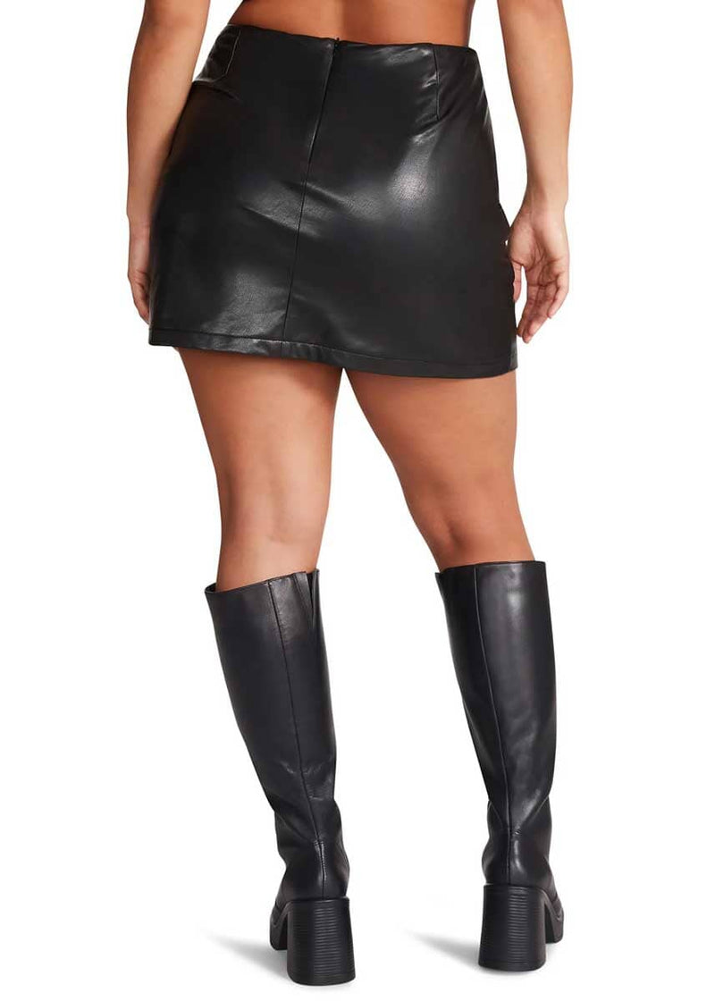 Cam Faux Leather Skirt - Black