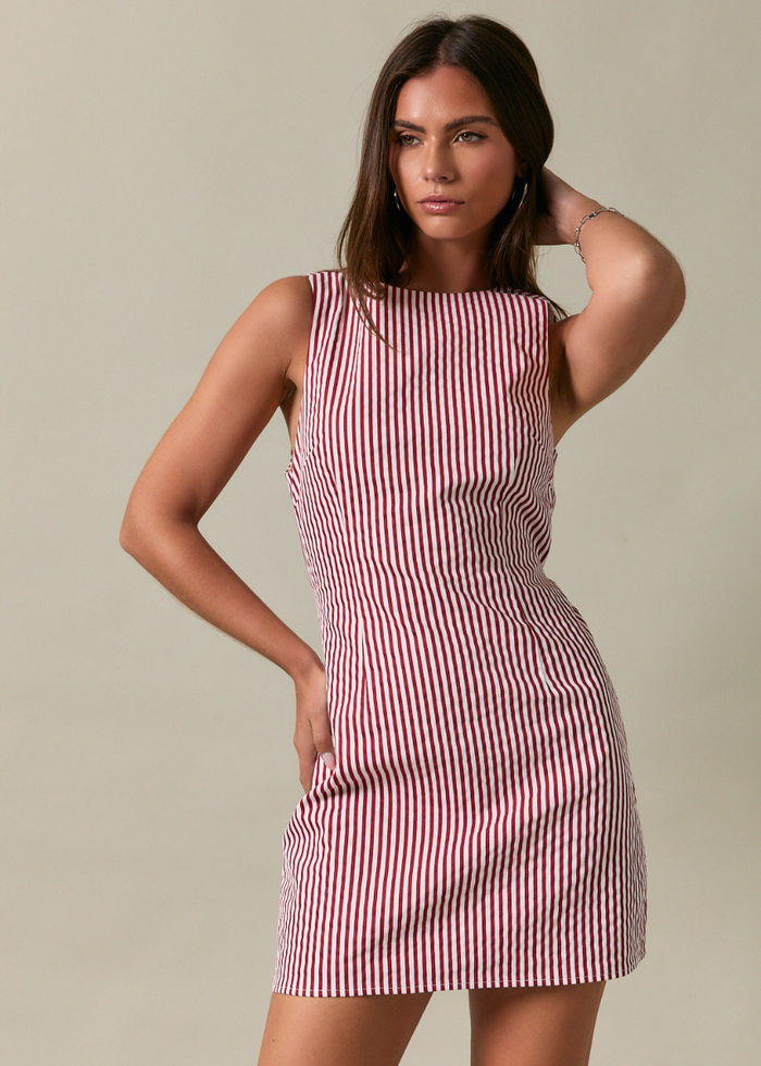 Sam Mini Dress - Red & White Stripe