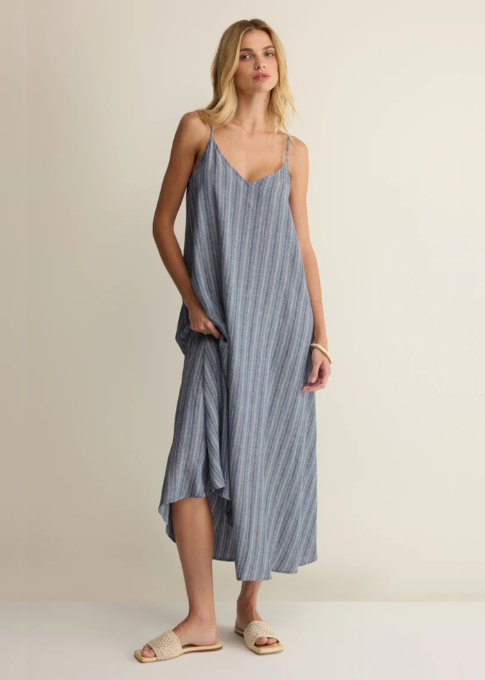 Sandcomber Striped Midi Dress - Indigo