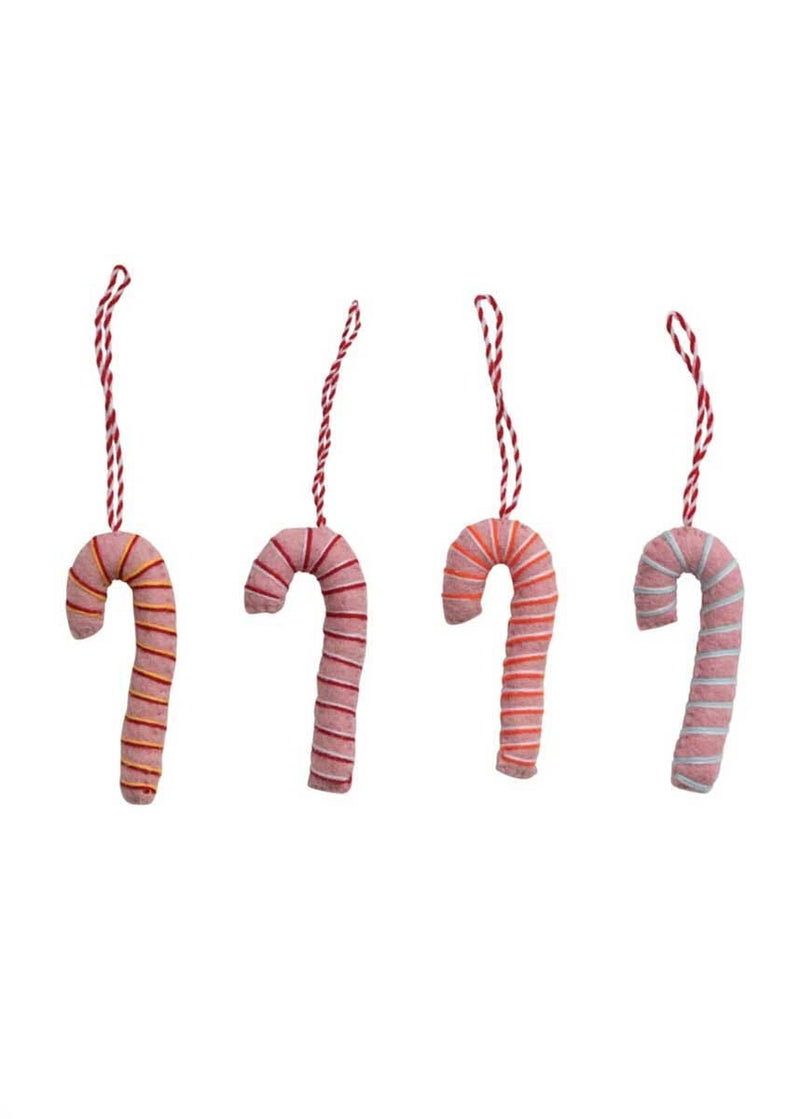 Wool Felt Candy Cane Stripe Ornament