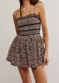 Bali Checked Out Printed Romper - Black Combo Ditsy
