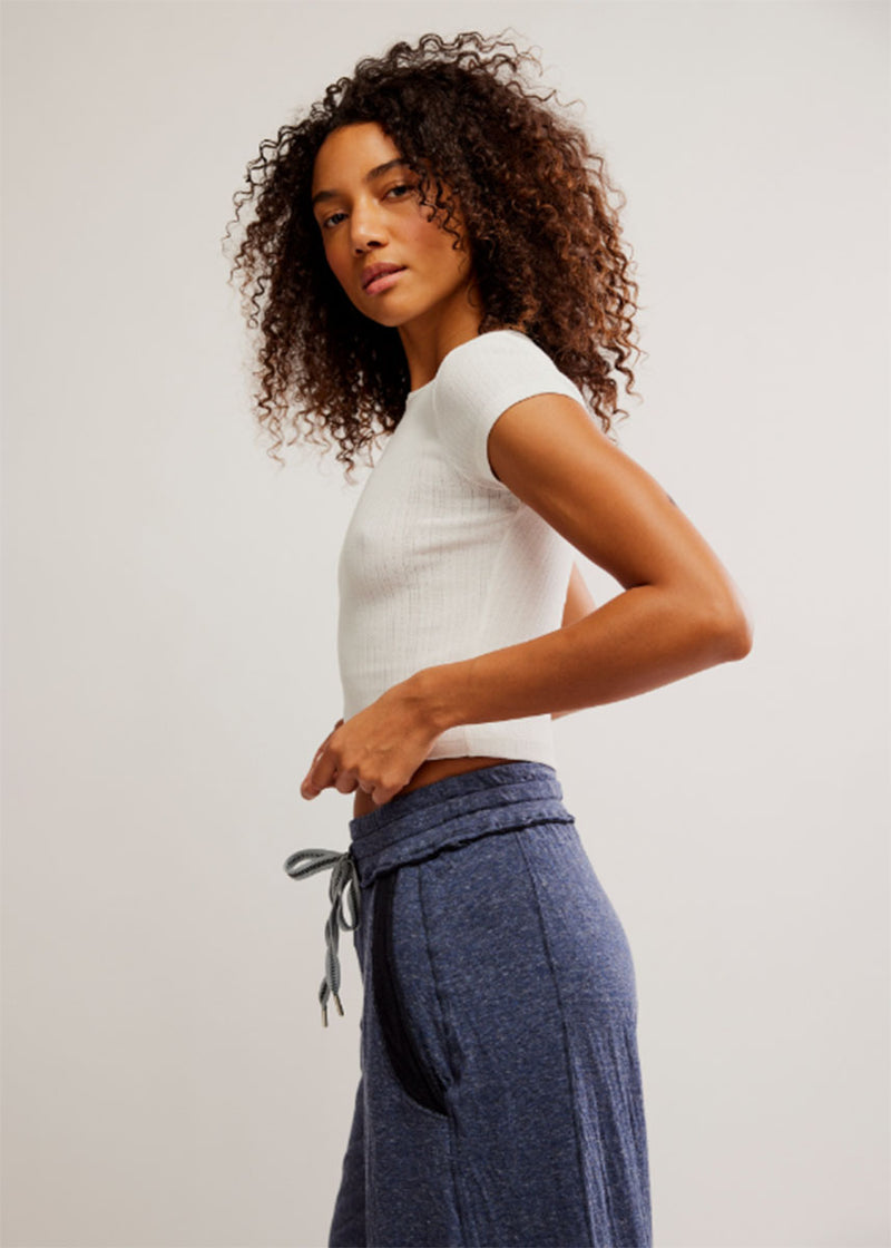 Wait A Minute Baby Tee - Oatmeal