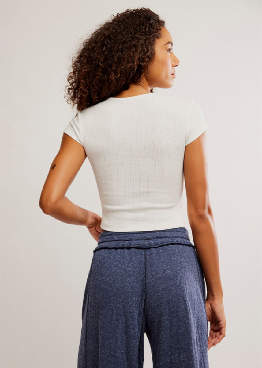 Wait A Minute Baby Tee - Oatmeal