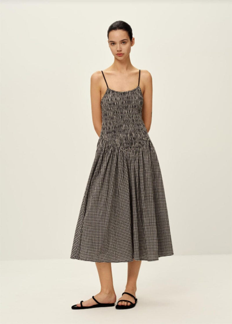 Breena Midi Dress - Black Gingham