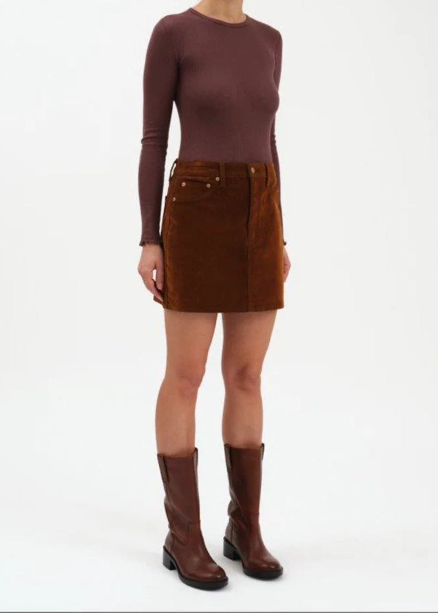 Stash High-Rise Mini Skirt - Cognac