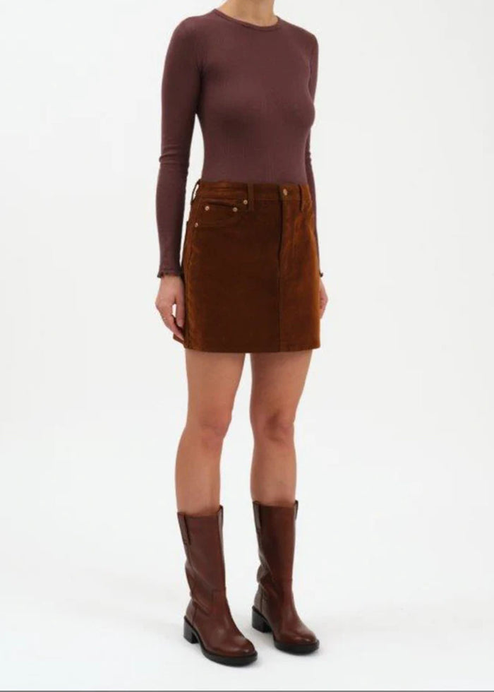 Stash High-Rise Mini Skirt - Cognac