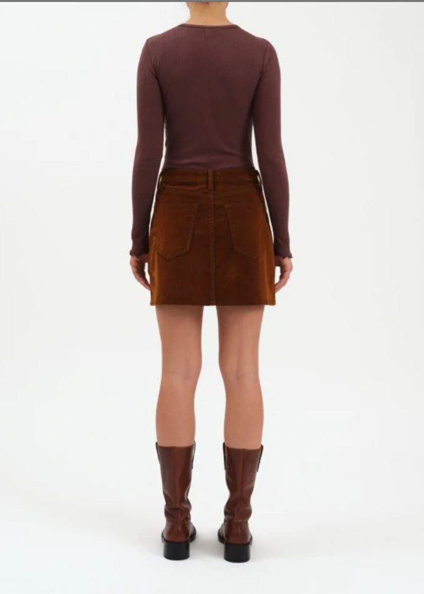 Stash High-Rise Mini Skirt - Cognac