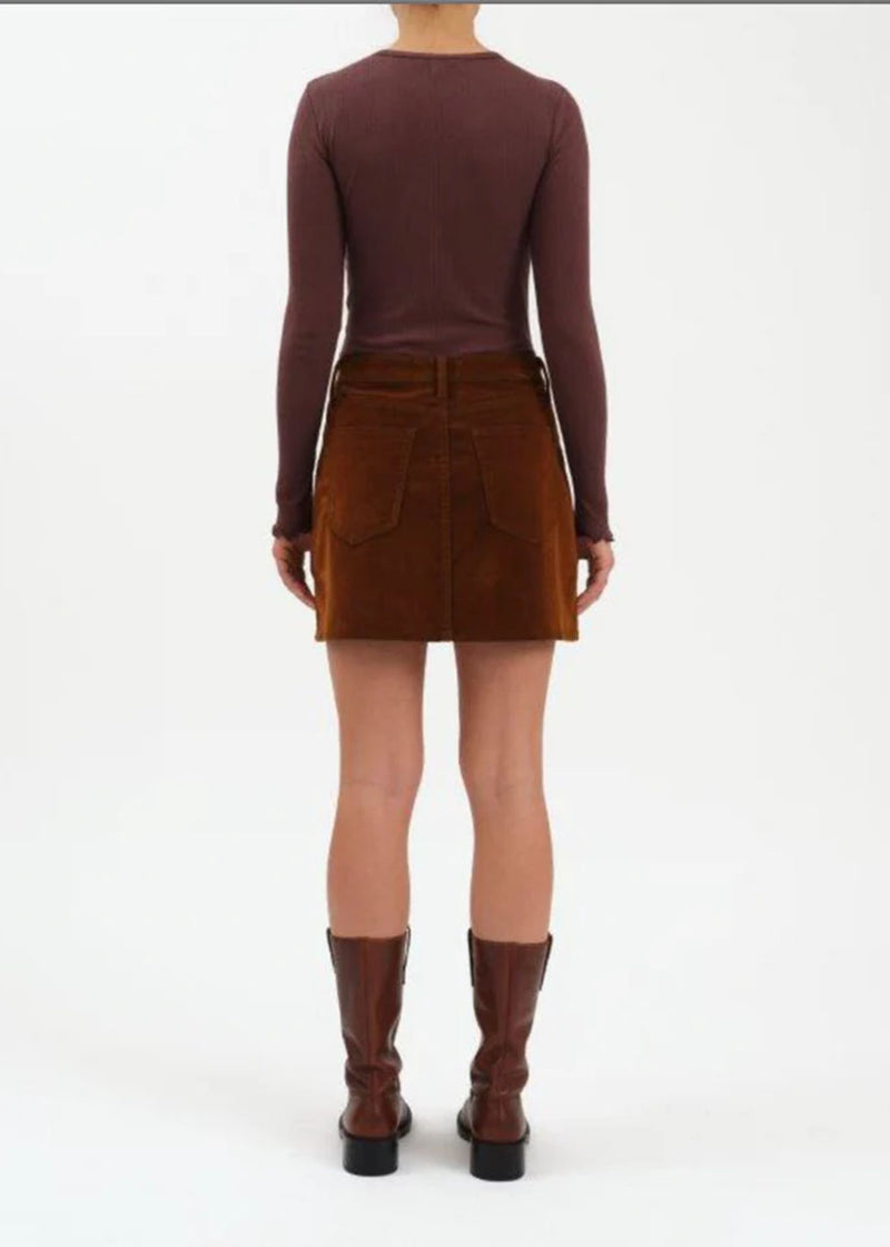 Stash High-Rise Mini Skirt - Cognac